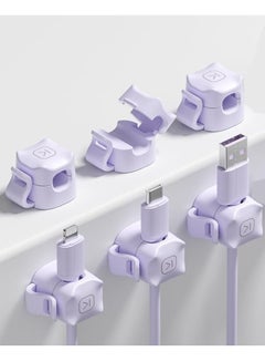 Buy Adjustable Cable Spring Holder Clips - Purple, Cord Organizer for Desk, Wall, Car, Desktop Nightstand, Phone, USB Charger Management in Saudi Arabia