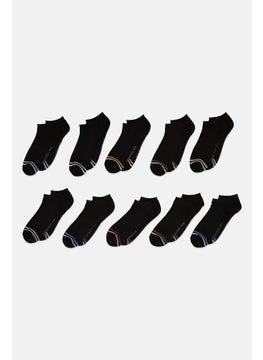 اشتري Men 10 Pair Solid Socks, Black Combo في الامارات