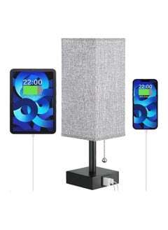 Buy Bedside Lamp for Bedroom, Wood Nightstand Lamp with USB Ports, Table Lamp with USB C + A Charging Ports, 3 Way Dimmable Touch Lamp for Living Room,Home,Office, LED Bulb Included in Saudi Arabia