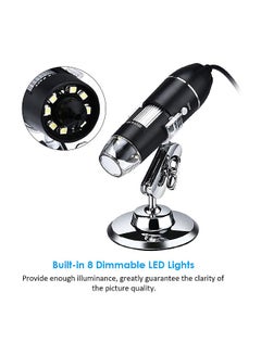 Buy USB Digital Microscope 1600X Magnification Camera 8 LEDs with Stand Compatible with Android Windows/ XP Win 7 8 10 Vista Linux Mac Portable Handheld Inspection  Magnifier in Saudi Arabia