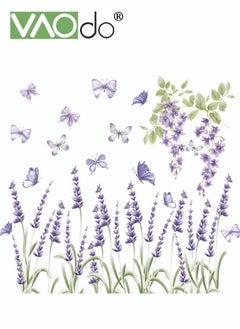 Buy Lavender Wall Sticker Home Wall Decoration Self-Adhesive Wallpaper Waterproof Pvc Material Suitable For Bedroom Office Porch Bedroom in UAE