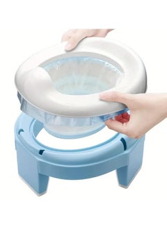 Buy Portable Potty Training Seat For Toddler Kids - Foldable Training Toilet For Travel Outdoor, Baby Training Seat, 3 In1 Multifunctional Travel Toilet Seat, Foldable Children Potty Blue in UAE