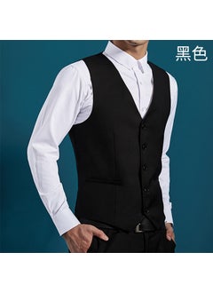 Buy Mens Slim Fit Suit Vest Formal Black WaistcoatBlack Black in Saudi Arabia