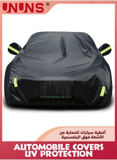 اشتري Full Car Covers,Full Exterior Covers For Car,Universal Automobile Cover Waterproof Car Hood For All Weather,Sun Rain Wind Protection Vehicle Cover With Reflective Strip,Black XL-490X190X185CM في الامارات