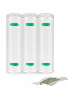 اشتري Vacuum Sealer Bags Rolls - 8" x 16' 3 Pack-Compatible with Food Saver Seal a Meal , Heavy Duty BPA Free Commercial Fresh Bag, Cut to Size for Vac Storage, Meal Prep or Sous Vide في الامارات