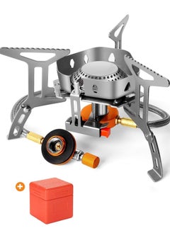 اشتري 3500W Windproof Camping Stove Camping Gas Stove, Piezo Igniter, Portable Collapsible Stove for Outdoor Backpacking, Hiking and Picnicking في السعودية