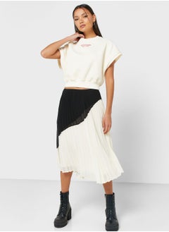 Buy Color Block High Waist Skirt in Saudi Arabia