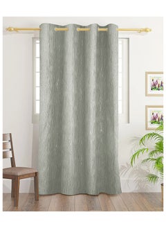 اشتري Evelyn Blackout Foil Curtains With Groomets - Polyester- Evelyn Design -Single Window Curtain- Sound, Sunlight And Heat Insulation- 160X140Cm -  Silver في الامارات