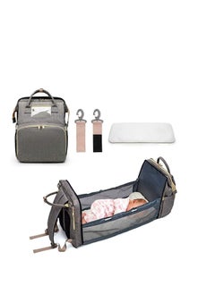 Buy Baby Changing Bag Backpack Waterproof Multi-Function Diaper with Mat & Stroller Straps Large Capacity Back Pack Nappy in UAE