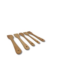 Buy Long Handle Beech Wood Cooking Tools - Set Of 5 Pieces -(30Cm) in Egypt