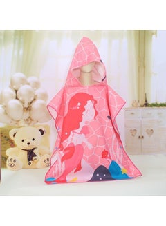 Buy Super Soft Kids Bathrobe Toddler Bath Pool Beach Hooded Poncho Towel Wrap in UAE