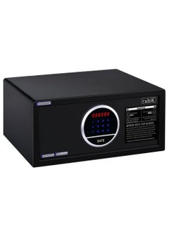 Buy Hotel Safe Box With Optical Keypad, Digital Steel Security Safe with Keys, Hotel Style Wide and Low Profile Locker, RB-2042TY (Size 45x20x37cm) Black in UAE