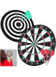 Buy Target Shooting Game with Darts, 44 cm Diameter Double Sided Darts Game for Office, Set with 6 Ultra Accurate Darts with Steel Tip for Office, Bar, Home, Outdoor in Saudi Arabia