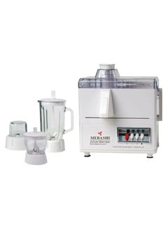 Buy MEBASHI 3 in 1 Juicer Blender, 1 L Capacity, White, 2 Speeds, Pulse Button,(400W) Stainless Steel Blades (ME-JB2004W) in UAE