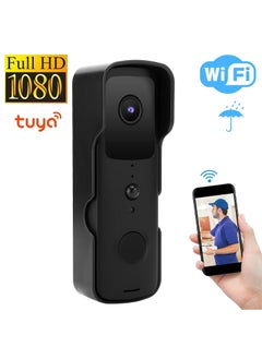 Buy Smart Video Doorbell Home Wireless WiFi Doorbell Camera Waterproof Outdoor Doorbell App Smart Control Works With Google Assistant Voice Control Black in Saudi Arabia