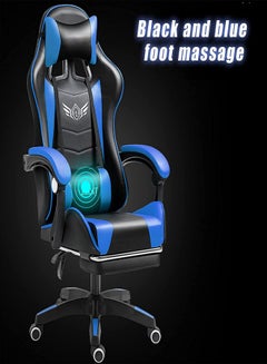 Buy Adjustable Gaming Chair - High Back PC Office Chair with Lumbar Support, Comfortable Armrest, and Headrest - Blue and Black in Saudi Arabia