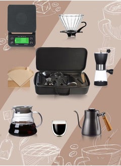 Buy V60 Pour Over Coffee Set,7-Piece Drip Coffee Maker Set,Hand Brewing Coffee Accessories Kit,ALL In 1 Portable Travel Bag 57*16*27cm in Saudi Arabia