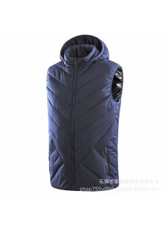 اشتري Winter Couples Heating Vest Hat-off Electric Heating Vest Intelligent Temperature Control Heating Vest Heating Clothes Jacket Men's blue في الامارات