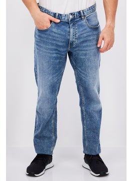 Buy Men Relaxed Fit Wash Stretchable Jeans, Blue in UAE