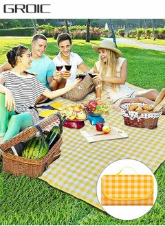 اشتري Picnic Blanket Extra Large Waterproof, 200×200cm Waterproof Foldable Blanket, Portable Picnic Mat, Camping Grass Picnic Blanket for 8 Adults Outdoor Picnic Mat, Camping Outdoor Activities Supplies في الامارات