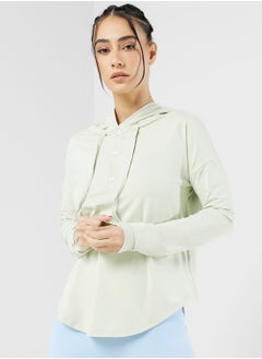 Buy Button Detail Drawstring Hoodie in Saudi Arabia