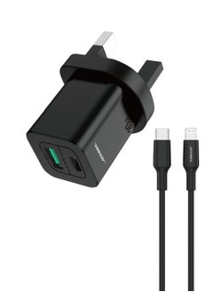 Buy Dual-port wall charger with 30-watt Apple-certified cable in Saudi Arabia