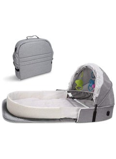 Buy Portable Baby Bed Travel Bassinet with Mosquito Net and Awning, Foldable Infant Crib, Baby Cots for Newborn Blue in Saudi Arabia