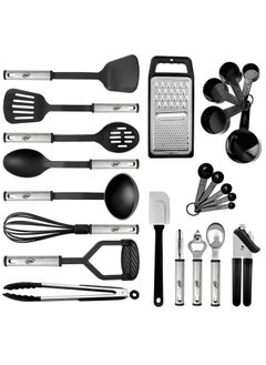 اشتري Kitchen Utensil Set 24 Nylon and Stainless Steel Utensil Set NonStick and Heat Resistant Cooking Utensils Set Best Kitchen Tools, Useful Pots and Pans Accessories and Kitchen Gadgets في الامارات