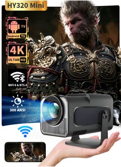 Buy Upgrade Mini Projector,  Android 11 4K Portable Projector, Support Native 720P 300ANSI Wifi6 BT5.0 Outdoor Portable Projector  for Cellphone/TV Box/Xbox/Laptop/Home Theater [180°Adjustable Stand] in Saudi Arabia