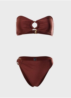 Buy Ring Detail Bandeau Bikini Set in UAE