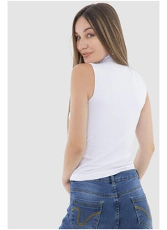 Buy Cottovega Plain High Neck Sleeveless Undershirt - White in Egypt