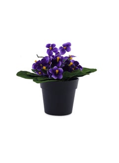 Buy Artificial Wild Flower In Plastic Pot 16.51x16.51x20.96cm - Purple in UAE