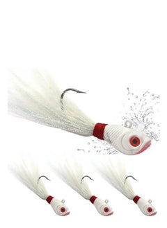 اشتري Bucktail-Jigs-Saltwater-Hair-Jigs-Head -Flukes-Fishing-Lures-Assorted Kit for Striped Bass Walleye Snook Rockfish Redfish 1/4oz 1/2 oz 1oz 2 oz 3PCS في الامارات