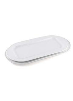 Buy Ivory Porcelain Oval Rectangular Inner Plate 32.5 cm in UAE