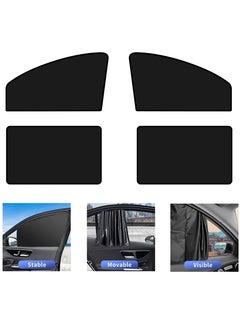 اشتري Car Side Window Sun Shade, 4 PCS Universal Magnetic Car Curtain with Blocks UV Rays, Reduce Damage from Direct Bright Sunlight and Heat, Universal Easy Fit Front Rear Seat في السعودية