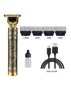 Buy USB Hair Trimmer Baldheaded Cutter Beard Shaving Carving Tool Cutting Machine Golden in UAE