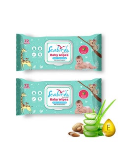 اشتري Baby Care Wet Wipes Pack With Lid ; Cleaning Wipes Pack Vitamine & Aloe Vera Extract Suitable For Baby Skin Water Based For Sensitive Skin Ideal For Newborn & Toddlers Potty Cleansing Wipe Pack Of 2 في الامارات