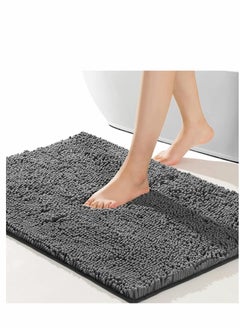 Buy SYOSI Bathroom Rug Non Slip Bath Mat Soft Cozy Shaggy Durable Thick Bath Rugs for Bathroom Easier to Dry Plush Rugs for Bathtubs Rain Showers and Under The Sink Dark Grey 32×20 in UAE