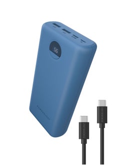 Buy 30000mAh Portable Power Bank Ultra High Capacity Portable Powerbank with Type-C to Type-C Cable Fast Charging  Slim Design, Compatible with iPhone Android AirPods iPad and More - Blue in UAE