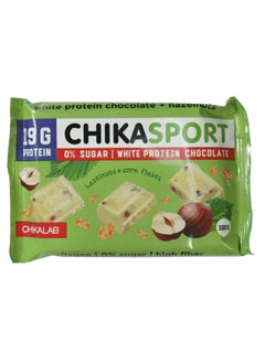 Buy Chika Sport Collogen Protein White Chocolate 100g Hazelnuts and Corn Chips in UAE