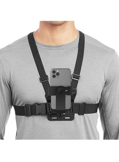 Buy Mobile Phone Chest Strap Mount GoPro Chest Harness Holder for VLOG/POV, with iPhone 13 12 11 Pro Max Plus,Samsung,GoPro Hero 9, 8, 7, 6, 5,OSMO Action, AKASO,Action Camera and Cell Phones (4 to 7in) in UAE