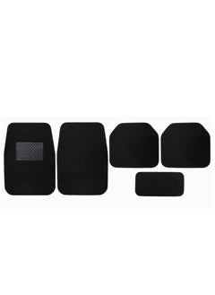 Buy REVIVE 5 Piece Set of Deluxe Carpet Floor Mats, BLACK in UAE