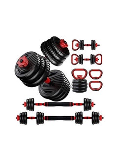 Buy Adjustable Dumbbell Set 30KG Free Weights Dumbbells, 4 in 1 Weight Set, Dumbbell, Barbell, Kettlebell, Push-up, Home Gym Fitness Workout Equipment for Men Women in UAE
