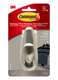 Buy Command FC13-BN Forever Classic Hook, Large, Holds 2.2 Kg. each hook, Bronze color. 1 hook and 2 strips/pack in UAE