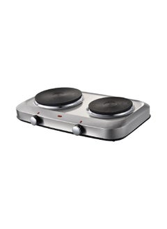 Buy 2300W Corrosion Resistant Stainless Steel Double Burner Electric Stove Black and Silver JB-2023S in Saudi Arabia