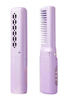 Buy Rechargeable Mini Hair Straightener, Cordless Styling Comb Iron LCD Display, USB Portable Travel Brush Women, Anti-Static Negative Ions, Heating Evenly, Made of ABS Material, for All Hair Types in UAE