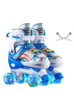 Buy Kids Adjustable Roller Skates for Girls Boys, All 8 Wheels Illuminating in Saudi Arabia