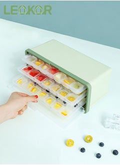 اشتري Ice Cube Tray with Lid and Storage Box Easy Release 63 Small Nugget Ice Tray Flexible Ice Cube Molds with Scoop and Cover في السعودية