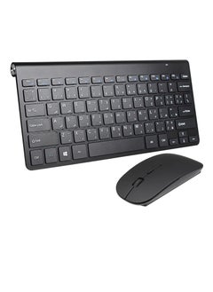 Buy 2.4Ghz Wireless Keyboard & Mouse Combo, Ultra Thin Portable with USB Receiver Compatible Computer, Laptop, Desktop, PC, Mac, And For Windows XP/Vista/7/8/10, OS/Android - Black in UAE