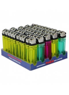 Buy World No.1 Pack Of 50 Disposable Gas Lighter Multicolour 70ml in UAE